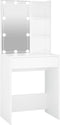 vidaXL - Kaptafel - met - LED-verlichting - 60x40x140 - cm - wit