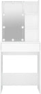 vidaXL - Kaptafel - met - LED-verlichting - 60x40x140 - cm - wit