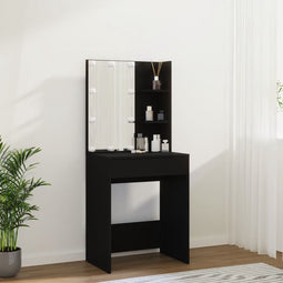 vidaXL - Kaptafel - met - LED-verlichting - 60x40x140 - cm - zwart
