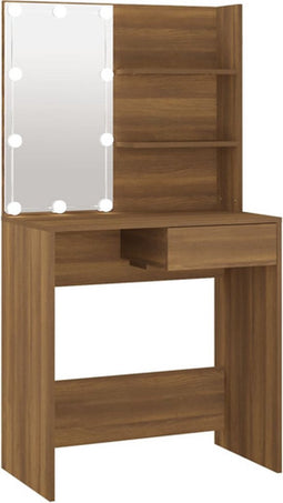 vidaXL - Kaptafel - met - LED-verlichting - 74,5x40x141 - cm - bruin - eikenkleur