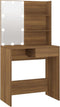 vidaXL - Kaptafel - met - LED-verlichting - 74,5x40x141 - cm - bruin - eikenkleur