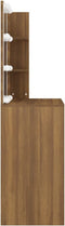vidaXL - Kaptafel - met - LED-verlichting - 74,5x40x141 - cm - bruin - eikenkleur