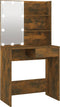 vidaXL - Kaptafel - met - LED-verlichting - 74,5x40x141 - cm - bruin - eikenkleur