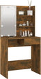 vidaXL - Kaptafel - met - LED-verlichting - 74,5x40x141 - cm - bruin - eikenkleur
