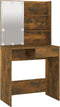vidaXL - Kaptafel - met - LED-verlichting - 74,5x40x141 - cm - gerookt - eikenkleur