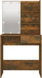 vidaXL - Kaptafel - met - LED-verlichting - 74,5x40x141 - cm - gerookt - eikenkleur