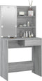 vidaXL - Kaptafel - met - LED-verlichting - 74,5x40x141 - cm - grijs - sonoma - eiken