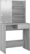 vidaXL - Kaptafel - met - LED-verlichting - 74,5x40x141 - cm - grijs - sonoma - eiken