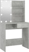 vidaXL - Kaptafel - met - LED-verlichting - 74,5x40x141 - cm - betongrijs