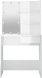 vidaXL - Kaptafel - met - LED-verlichting - 74,5x40x141 - cm - hoogglans - wit