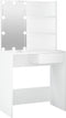 vidaXL - Kaptafel - met - LED-verlichting - 74,5x40x141 - cm - wit
