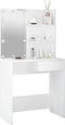 vidaXL - Kaptafel - met - LED-verlichting - 74,5x40x141 - cm - wit