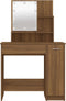 vidaXL - Kaptafel - met - LED-verlichting - 86,5x35x136 - cm - bruin - eikenkleur