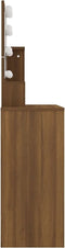 vidaXL - Kaptafel - met - LED-verlichting - 86,5x35x136 - cm - bruin - eikenkleur