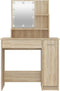 vidaXL - Kaptafel - met - LED-verlichting - 86,5x35x136 - cm - sonoma - eikenkleurig