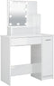 vidaXL - Kaptafel - met - LED-verlichting - 86,5x35x136 - cm - hoogglans - wit
