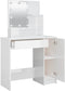 vidaXL - Kaptafel - met - LED-verlichting - 86,5x35x136 - cm - hoogglans - wit