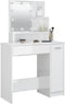 vidaXL - Kaptafel - met - LED-verlichting - 86,5x35x136 - cm - hoogglans - wit