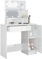 vidaXL - Kaptafel - met - LED-verlichting - 86,5x35x136 - cm - hoogglans - wit