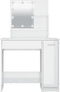vidaXL - Kaptafel - met - LED-verlichting - 86,5x35x136 - cm - hoogglans - wit