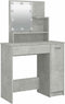 vidaXL - Kaptafel - met - LED-verlichting - 86,5x35x136 - cm - betongrijs