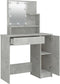 vidaXL - Kaptafel - met - LED-verlichting - 86,5x35x136 - cm - betongrijs