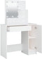 vidaXL - Kaptafel - met - LED-verlichting - 86,5x35x136 - cm - wit