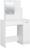 vidaXL - Kaptafel - met - LED-verlichting - 86,5x35x136 - cm - wit