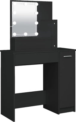 vidaXL - Kaptafel - met - LED-verlichting - 86,5x35x136 - cm - zwart