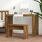 vidaXL - Kaptafelkruk - 70x35x45 - cm - bewerkt - hout - gerookt - eikenkleurig