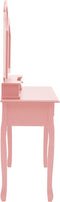 vidaXL - Kaptafelset - met - kruk - 100x40x146 - cm - paulowniahout - roze