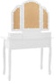 vidaXL - Kaptafelset - met - kruk - 100x40x146 - cm - paulowniahout - wit