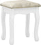 vidaXL - Kaptafelset - met - kruk - 100x40x146 - cm - paulowniahout - wit