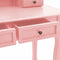 vidaXL - Kaptafelset - met - kruk - 100x40x146 - cm - paulowniahout - roze