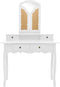 vidaXL - Kaptafelset - met - kruk - 100x40x146 - cm - paulowniahout - wit