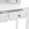 vidaXL - Kaptafelset - met - kruk - 100x40x146 - cm - paulowniahout - wit