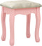 vidaXL - Kaptafelset - met - kruk - 100x40x146 - cm - paulowniahout - roze