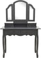 vidaXL - Kaptafelset - met - kruk - 100x40x146 - cm - paulowniahout - grijs