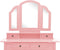 vidaXL - Kaptafelset - met - kruk - 100x40x146 - cm - paulowniahout - roze