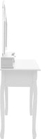vidaXL - Kaptafelset - met - kruk - 100x40x146 - cm - paulowniahout - wit