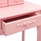 vidaXL - Kaptafelset - met - kruk - 50x59x136 - cm - paulowniahout - roze