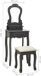 vidaXL - Kaptafelset - met - kruk - 50x59x136 - cm - paulowniahout - grijs