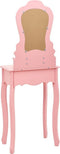 vidaXL - Kaptafelset - met - kruk - 50x59x136 - cm - paulowniahout - roze