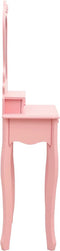 vidaXL - Kaptafelset - met - kruk - 50x59x136 - cm - paulowniahout - roze