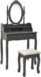 vidaXL - Kaptafelset - met - kruk - 75x69x140 - cm - paulowniahout - grijs
