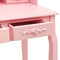 vidaXL - Kaptafelset - met - kruk - 75x69x140 - cm - paulowniahout - roze