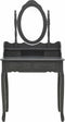 vidaXL - Kaptafelset - met - kruk - 75x69x140 - cm - paulowniahout - grijs