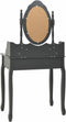 vidaXL - Kaptafelset - met - kruk - 75x69x140 - cm - paulowniahout - grijs