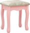 vidaXL - Kaptafelset - met - kruk - 75x69x140 - cm - paulowniahout - roze