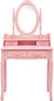 vidaXL - Kaptafelset - met - kruk - 75x69x140 - cm - paulowniahout - roze